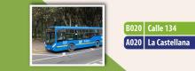 Nuevo servicio TransMiZonal B020 Calle 134 - A020 La Castellana